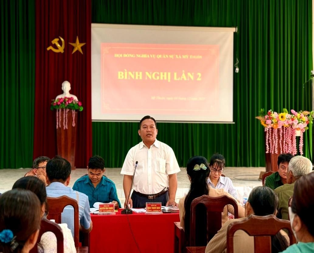 HỘI ĐỒNG NGHĨA VỤ QUÂN SỰ XÃ MỸ THUẬN  
TỔ CHỨC BÌNH NGHỊ LẦN 2 TRONG CÔNG TÁC TUYỂN CHỌN VÀ GỌI CÔNG DÂN NHẬP NGŨ NĂM 2026
