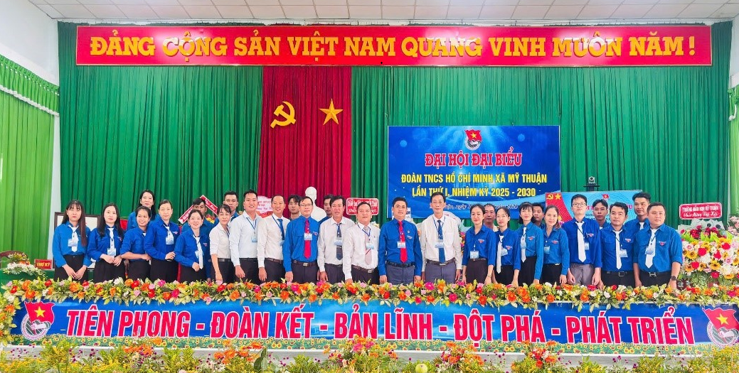 ĐẠI HỘI ĐẠI BIỂU ĐOÀN TNCS HỒ CHÍ MINH XÃ MỸ THUẬN LẦN THỨ I, NHIỆM KỲ 2025–2030 THÀNH CÔNG TỐT ĐẸP