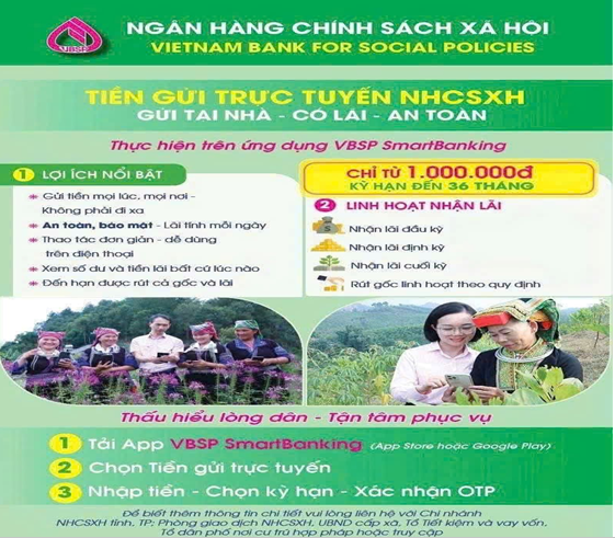 NGÂN HÀNG CHÍNH SÁCH XÃ HỘI TRIỂN KHAI SẢN PHẨM TIỀN GỬI TRỰC TUYẾN TRÊN ỨNG DỤNG VBSP SMARTBANKING